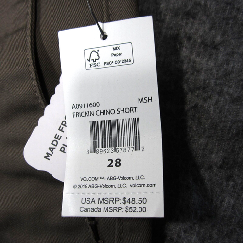 Volcom Repreve Frickin Chino Shorts Mens 28 Brown Modern Straight Hiking Golf - Picture 13 of 14