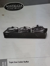 Nostalgia Electrics 3-Burner Slow Cooker 7.5 qt total (2.5 qt each) TSC250BLK