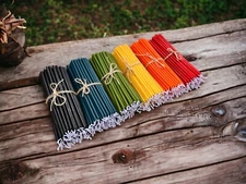 Orthodox SLIM Candles, Beeswax Tapers 25, 50 & 100 Pcs Multiple Colors, 5 mm