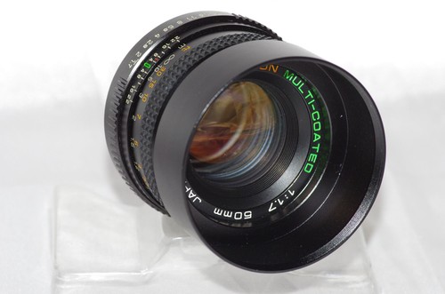 Objectif pour Pentax K 50mm f1,7 CHINON' avec bouchon pare-soleil et housse TBE. - Foto 11 di 24