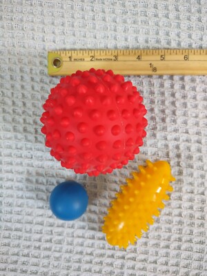 Myofascial Release Lot of 3 Spiky Ball & Roller 4'' Trigger Point Ball 1.5in