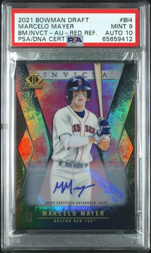 MARCELO MAYER Invicta Red Auto /5 2021 Bowman Draft PSA 9 POP 1 None Higher
