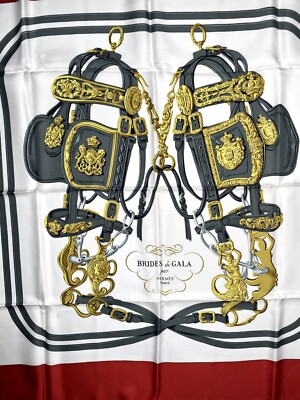 Hermes Silk Scarf 90, 1957 Red, Brides de Gala by Guygkar Hermes Silk Scarf 90, 1957 Red, Brides de Gala by Guygkar