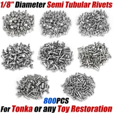 For Tonka Semi Tubular Rivets 1/8" Diameter 800 Piece Super Assortment Toy Parts