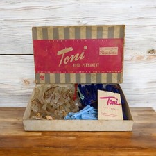 60s VTG Toni Home Permanent w Professional Type Plastic Curlers Clear Blue 140 