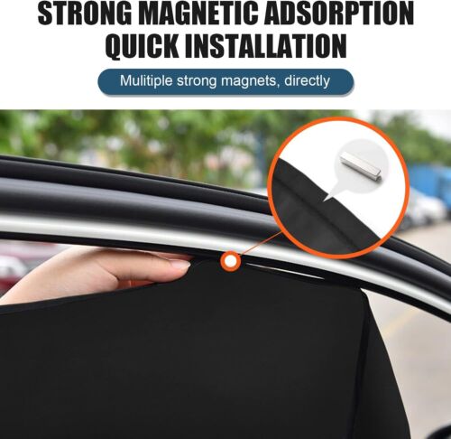 4PCS Magnetic Car Window Sun Shade Cover Curtain Front Rear Shield UV Protection - Picture 3 of 7