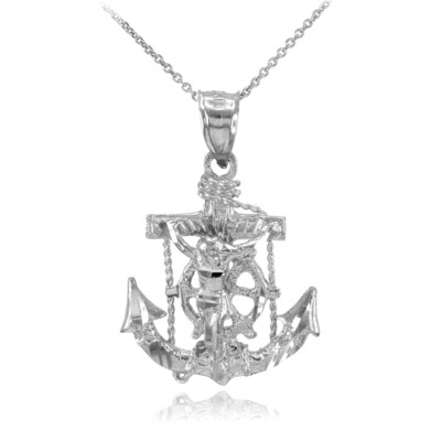 925 Sterling Silver Mariner Crucifix Anchor St. Clement's Cross