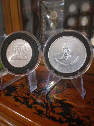 Mexico 100 Pesos Y 50 Pesos Expropiasion Petrolera Coins