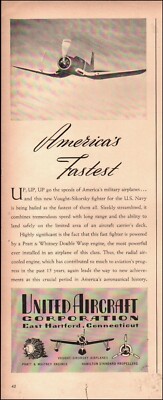 1941 Vintage ad United Aircraft Corp East Hartford Conn. retro Airplane 2/23/23