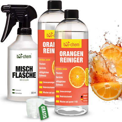 bio-chem Orangenreiniger 2x750 ml   Konzentrat + Mischflasche Allzweckreiniger 