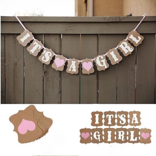 Banner de baby shower banderín es un niño niña fiesta guirnalda foto accesorios letrero rústico - Imagen 6 de 12
