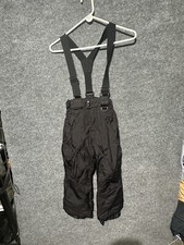 Sport Essentials Youth Kids Black Ski Bib Snow Pants Overalls Suspenders Sz 6
