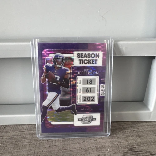 2021 Contenders Optic Justin Jefferson Purple Pulsar Season Ticket #26/26🔥