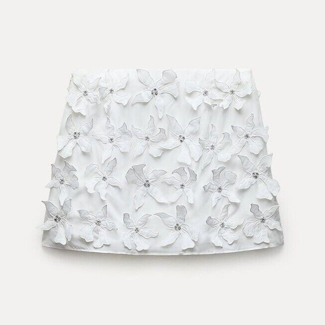 NEW ZARA SS24 ZW COLLECTION SHORT FLORAL SKIRT 5598/040