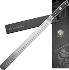 Kessaku Carving Knife - 12 inch - Dynasty Series - Razor Sharp - Granton Edge 