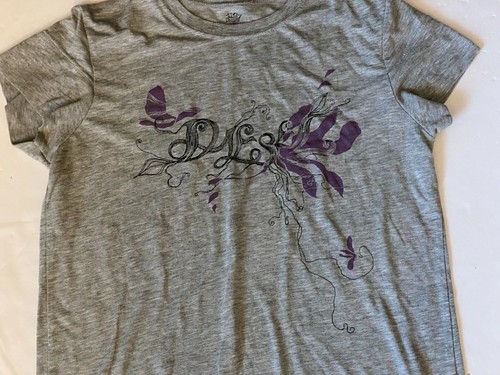 Diesel T-Shirt Top Women's Size Small S Grey Gray Logo Cotton Blend Short Sleeve - Picture 7 of 7