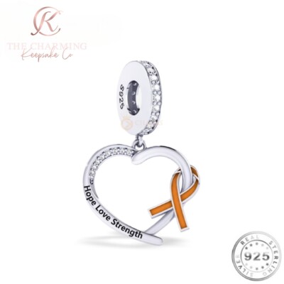 Leukemia Awareness Orange Ribbon Charm Necklace - Clip-On Pendant For Survivor Support Gift - View #7