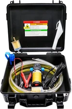 12V Fuel Transfer Pump Set, Moves up to 85 Gallons of Gas or Diesel per Hour wit