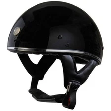 Torc T5 Half Shell Fiber Glass Motorcycle Helmet - Gloss Black Chrome - Small