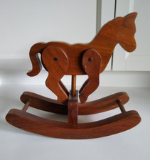 Vtg Tabletop Galloping Rocking Horse Hand Made Signed Farmhouse Country Decor
