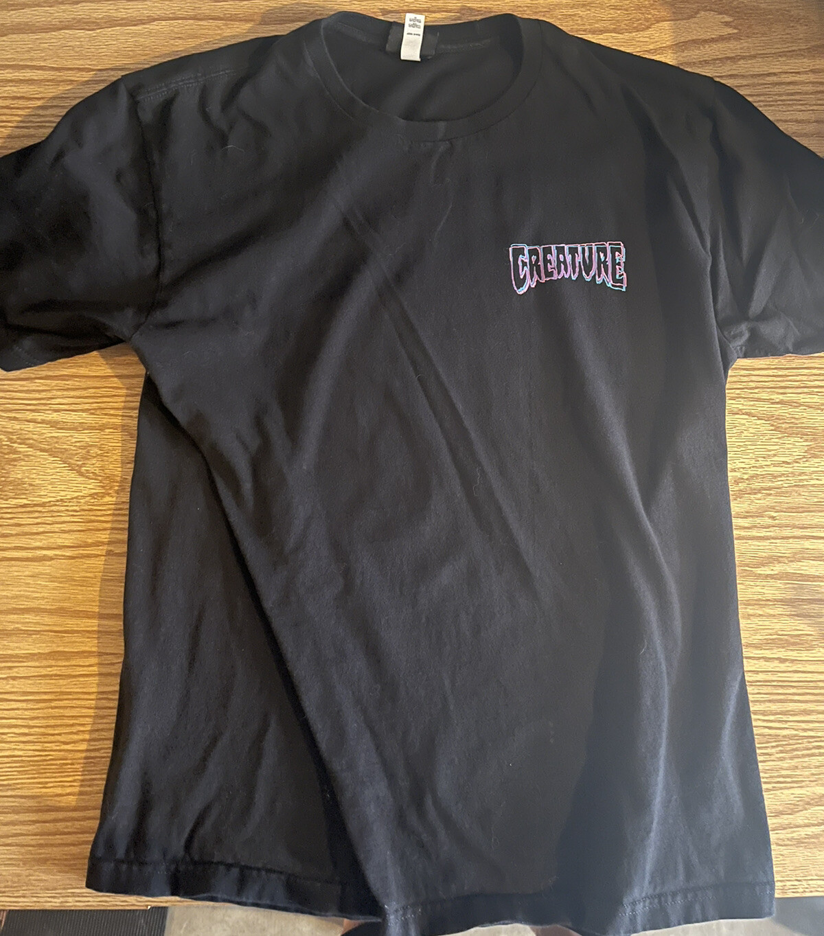 Creature Skateboards Men's LARGE Hologram Logo T-shirt Black