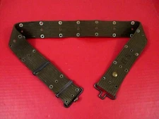 Original WWII US Army/USMC M1936 Pistol Web Belt OD Green Color - Nice #1