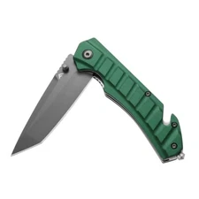 FLISSA 4.75'' Folding Pocket Knife Tactical Knife w/Liner Lock Green Pocket Clip
