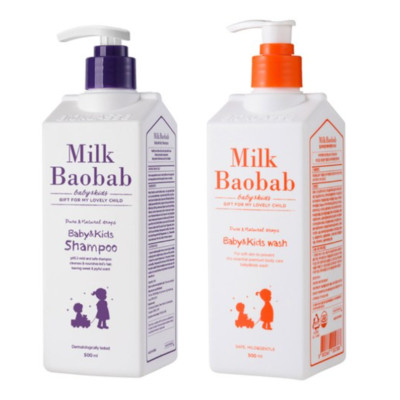 Milk baobab Baby & Kids Shampoo + Body Wash 16.9oz / Bubble Gum Scent Korea Made