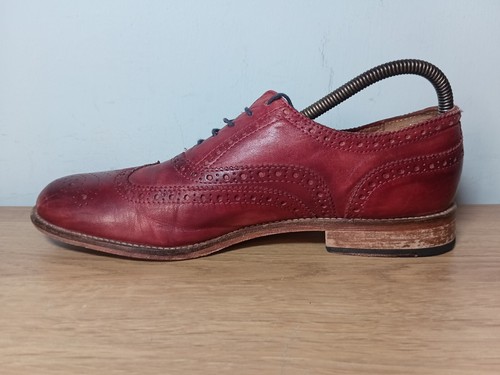 BERTIE Leather Wingtip Brogues Men’s Shoes Burgundy Size UK 8 Good condition - Picture 8 of 14