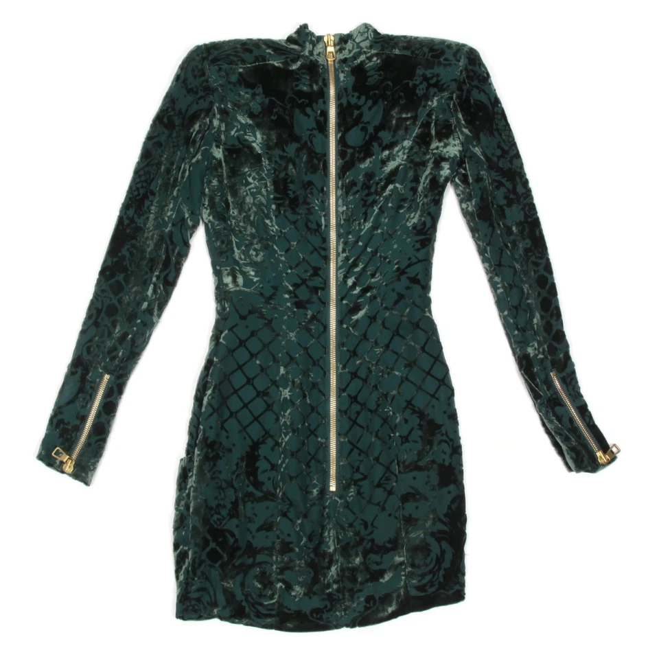 Mini Vestido Balmain H&M Terciopelo Verde Jade Talla XS Bodycon Cóctel Fiesta - 338 Foto 4 de 4