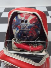 Vintage Brunswick Patriot Bowling Ball Shoes 4.5 Red Crown Bag 1970s Set