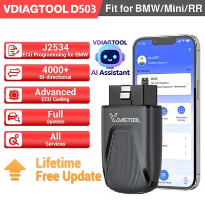 VDIAGTOOL D503 OBD2 Scanner Car Diagnostic Tool Full System ECU Coding J2534 FCA