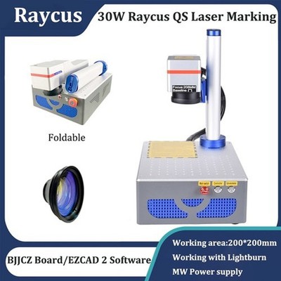 30W Raycus QS Fiber Laser Marking Machine Rotary Axis Metal Marking Ezcad2 BJJCZ