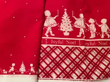 Daisy Kingdom, Christmas Silhouettes w Children, Double Border Fabric, 2002  BTY