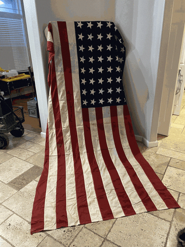 Historical 48 Star Quarter Master Depot USA Flag "Last Flag Flown in India" 40's - Picture 1 of 16