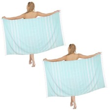 2 Pack 39x72" Sand Free Turkish Beach Towels Oversized Quick Dry Pool Towels