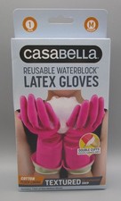 CASABELLA~Medium~Pink Double Cuff Waterblock Reusable Latex Gloves