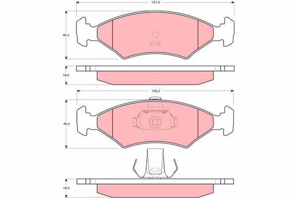 TRW BremsbeläGe GDB1222 FüR Ford Fiesta Limousine Vorderachse Mit ABS 2000-image