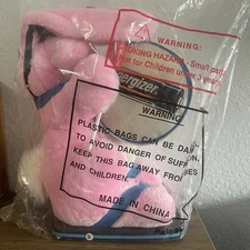VTG Promotional 24" Large Plush Energizer Pink Bunny in Flip Flops NEW IN BAG