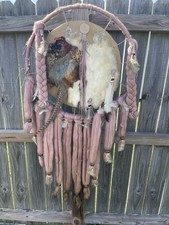 Large Dream Catcher - Pink Feather Wall Decor