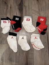 Baby Nike Jordan Socks 23 Michael Black Red White Grippy Grip Toddler 12 Month