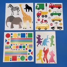 Mrs. Grossman's Stickers Giraffe Elephant Kids Trucks Cars Signs Police School