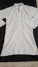 Khaadi Men's Pakistani Indian Textured Kurta,-White, Large 9 Youth.