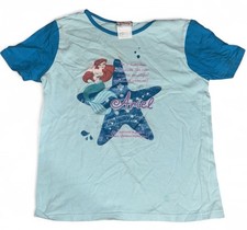Disney Store Ariel The Little Mermaid Glitter Pajama Top Shirt Girls Size L