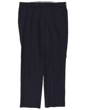 CHAPS Mens Straight Suit Trousers W34 L30 Navy Blue Polyester CC22