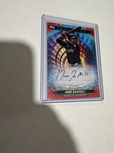Jose Ramirez [Red] #CPA-JR 2024 Topps Inception Charged Particles Autograph card