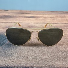 Ray-Ban Aviator Sunglasses Mens 58mm Gold Green Good Vintage B&L USA Made
