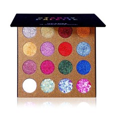 Eyeshadow Palette, Professional 16 Colors, Chunky Fine Pressed Glitter Eye