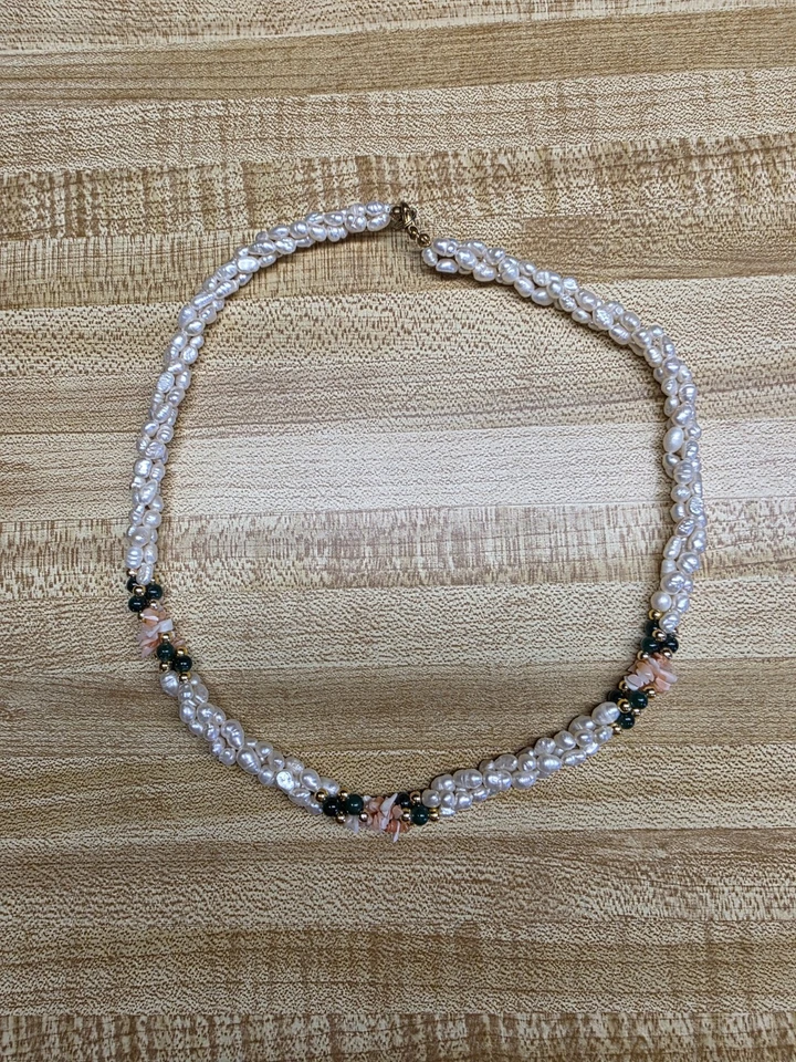 Lote mixto de collares de cuentas vintage, ónix, perlas de semillas, vidrio Foto 3 de 4