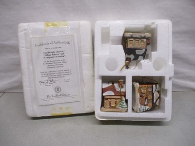 Bradford Exchange Candle Light Church, Village Bakery, & Company's Coming Orname